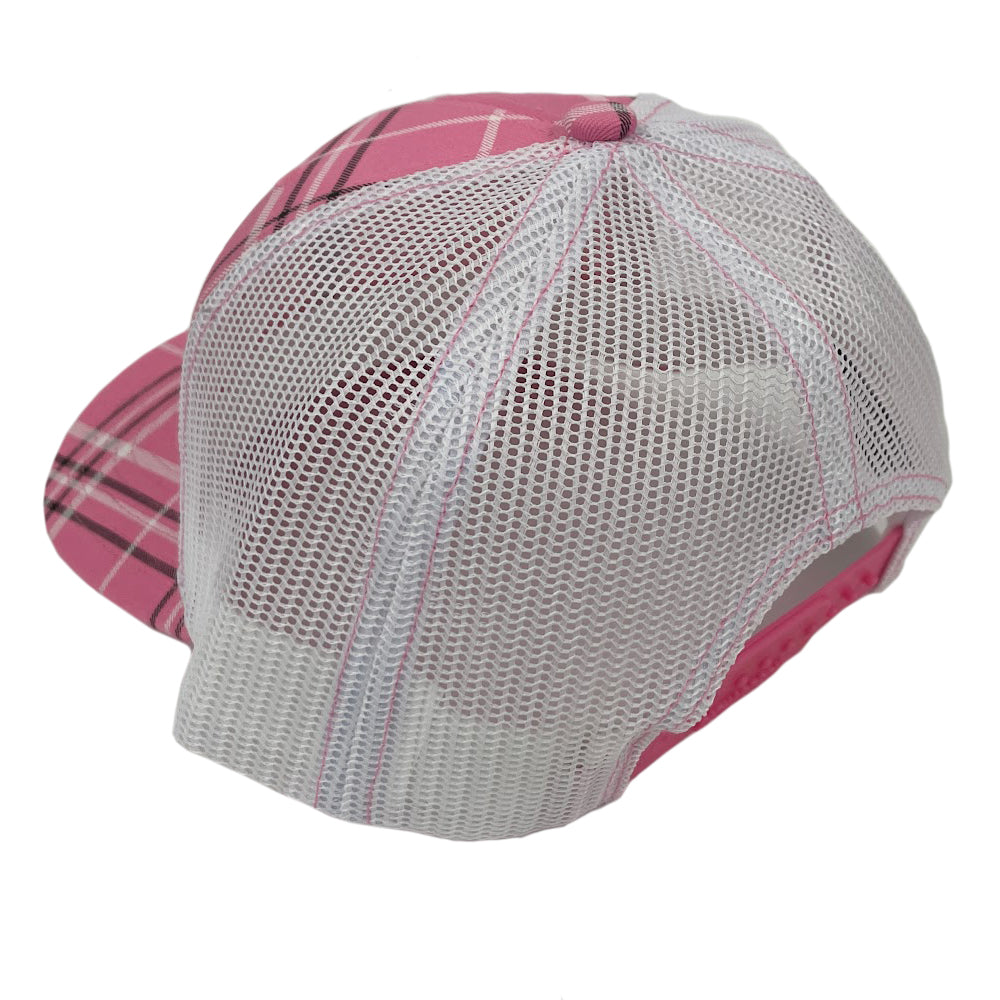 Pink Plaid Trucker Hat