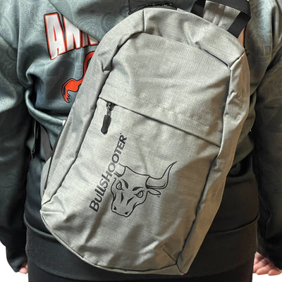 Premium Gray BullShooter Crossbody Sling Backpack